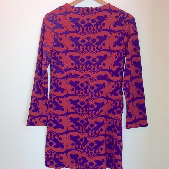 Embellished Ginger Damask Long Sleeve Dress - Picture 7 of 9